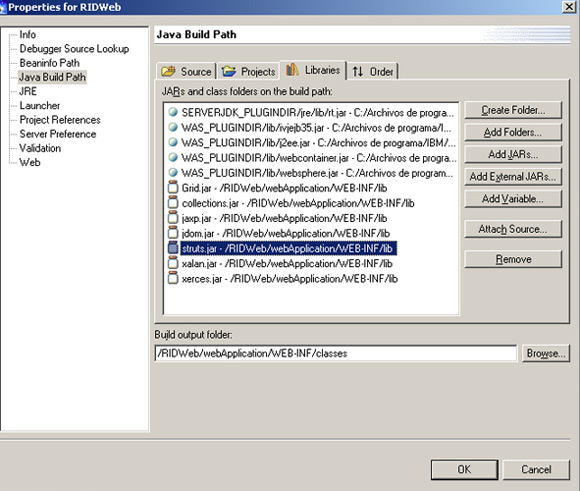 Propiedades del proyecto - Java Build Path - Pestaa libraries