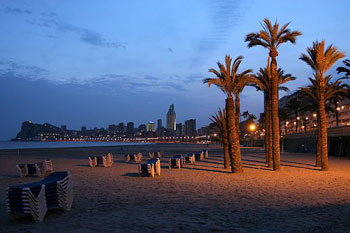 Foto de la Playa de levante al anochecer