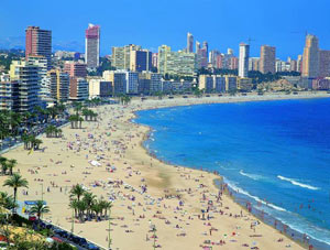 Foto playa de poniente de Benidorm