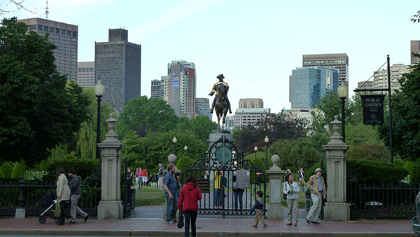 Entrada al Parque Public Garden de Boston