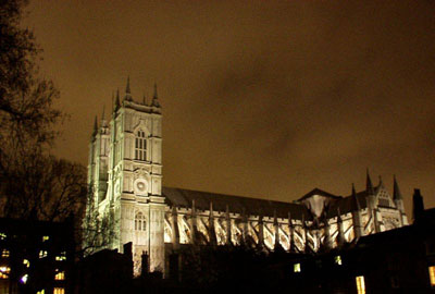 Foto de la Abadía de Westminster de noche (Westminster Abbey)