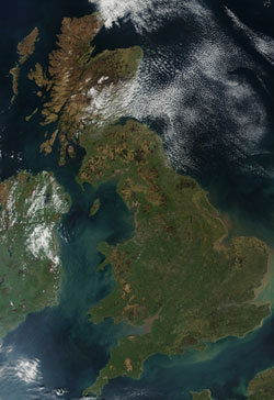 Foto satlite de inglaterra