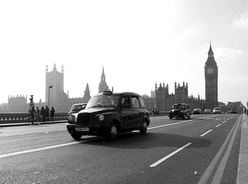 Típico taxi negro de Londres (Black Cabs)