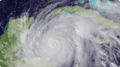 Huracán Wilma visto desde el satélite