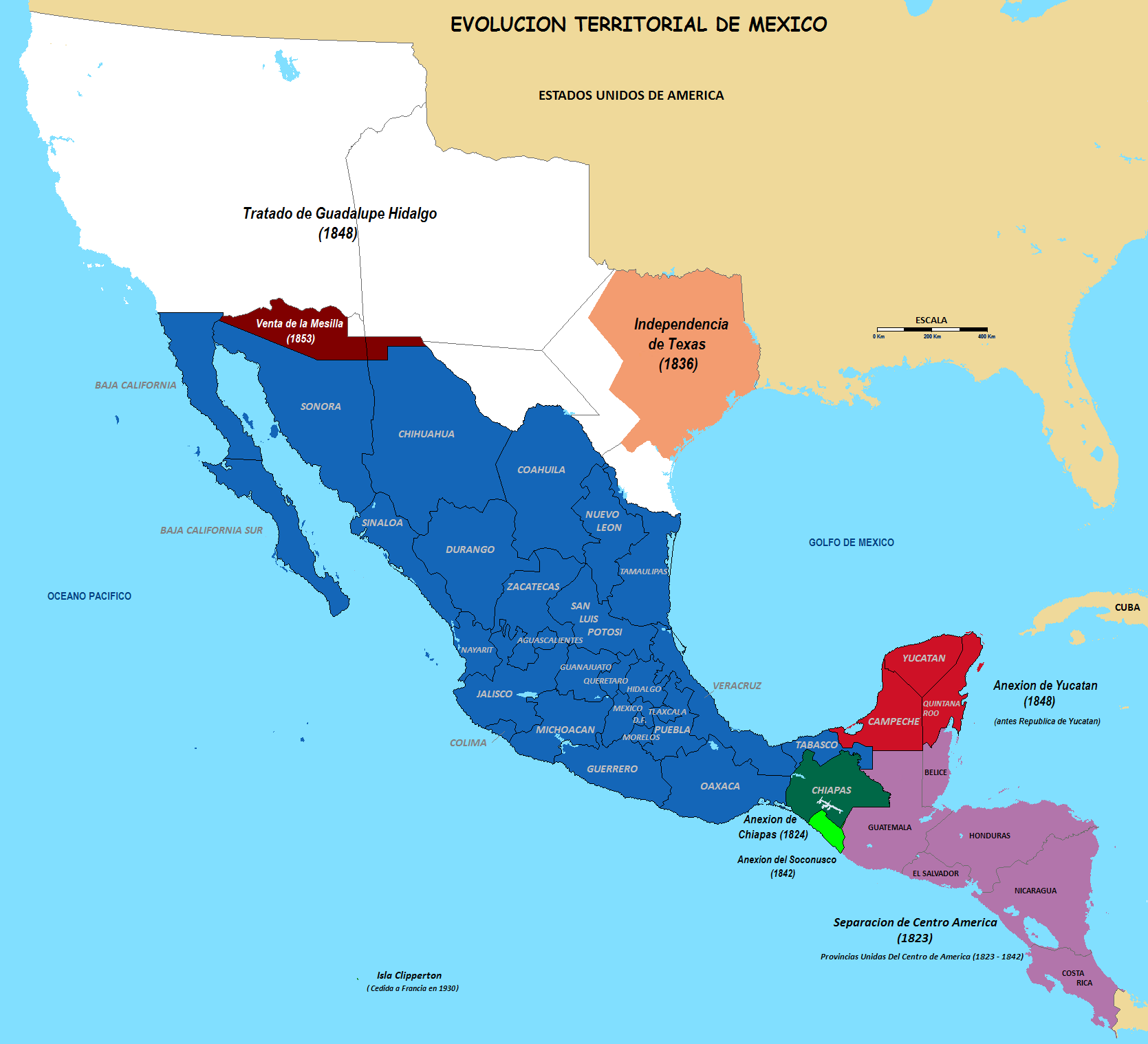 Evolución territorial de México