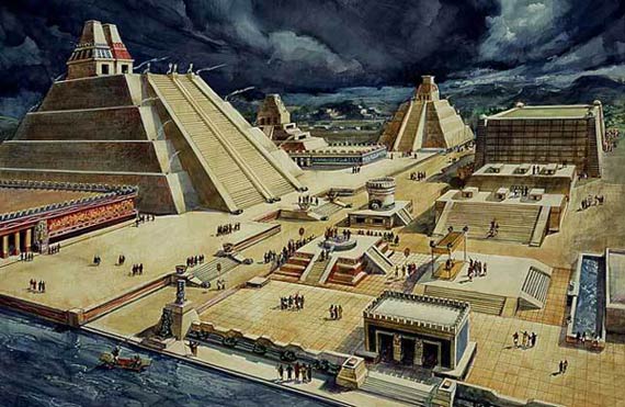 Recreacin de la ciudad de Tenochtitlan