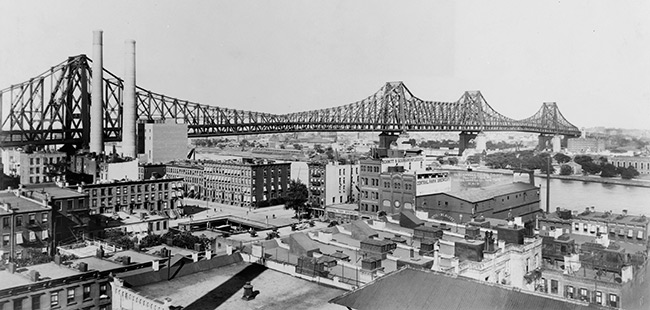 Foto histrica tomada en 1908 del Puente Queensboro Bridge de Nueva York