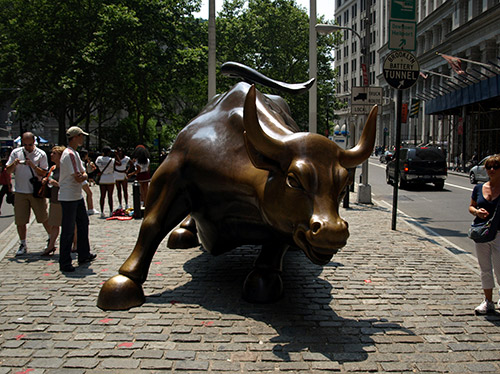 Foto del toro de Wall Street de Nueva York Foto del toro de Wall Street de Nueva York