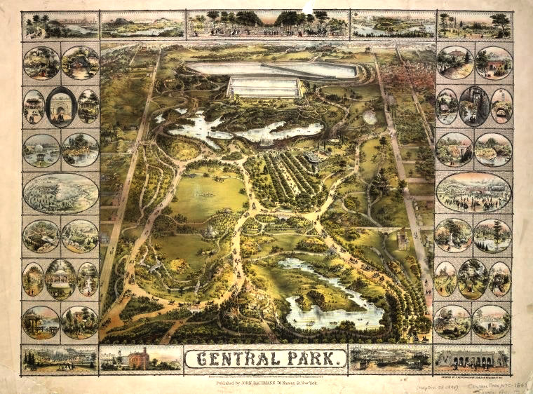Mapa de Central Park de 1863 Mapa de Central Park de 1863