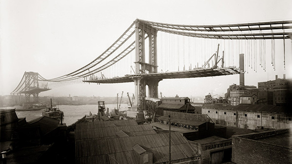 Foto Histrica del Puente de Manhattan de Nueva York tomada el 27 de Marzo de 1909