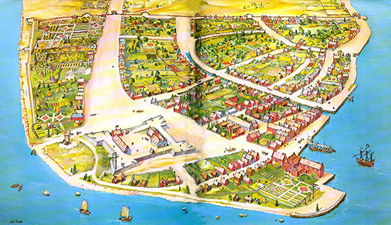 Mapa de Nueva msterdam de 1664 -  Al antigua Nueva York