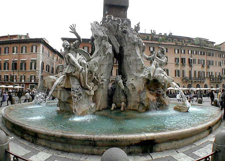 Fuente de los cuatro rios de Bernini - Plaza Navona