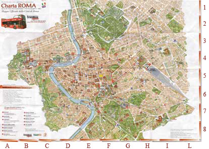 Mapa del centro de Roma - Callejero del casco antiguo de Roma