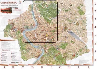 Mapa Roma (Zona Norte I) - Plaza del Popolo, Pincio, Plaza de España, Mausoleo de Augusto, Plaza Navona, Panteón, Fontana De Trevi