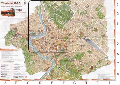 Mapa Roma (Zona Norte I) - Plaza del Popolo, Pincio, Plaza de Espaa, Mausoleo de Augusto, Plaza Navona, Panten, Fontana De Trevi