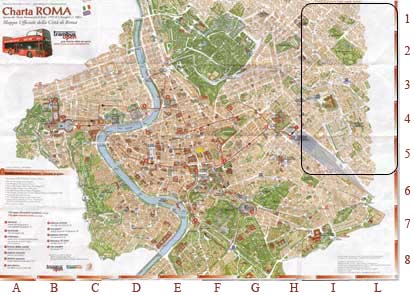 Mapa Roma (Zona Noreste) - Villa Paganini, Villa Torlonia, Bilblioteca Nacional, Universidad de Roma (La Sapienza)