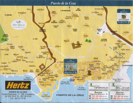 Mapa callejero de Puerto de la Cruz