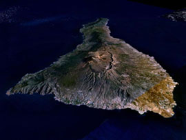 Imagen tomada desde un satlite de la NASA de la isla de Tenerife