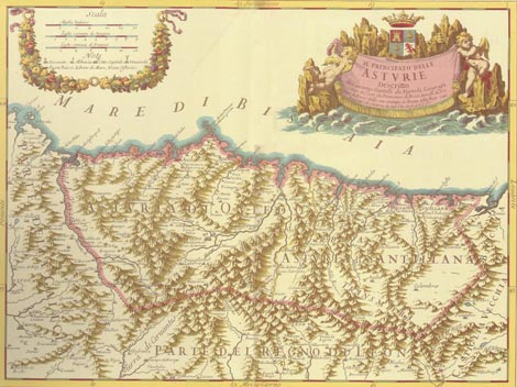 Mapa de Asturias de Oviedo y de Asturias de Santillana - Pinche para ver ampliación Mapa de Asturias de Oviedo y de Asturias de Santillana - Pinche para ver ampliación